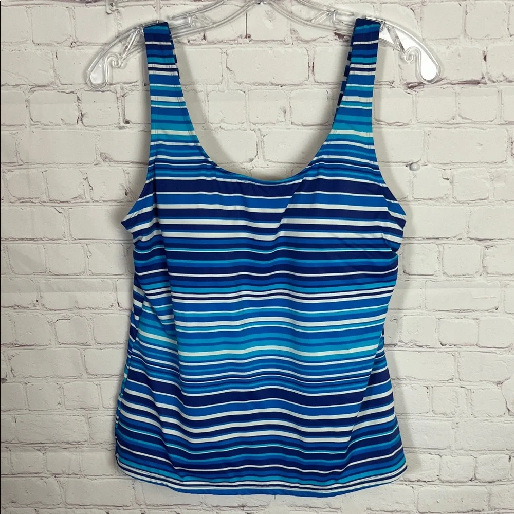 LL Bean Striped Tankini Top - Picture 1 of 10